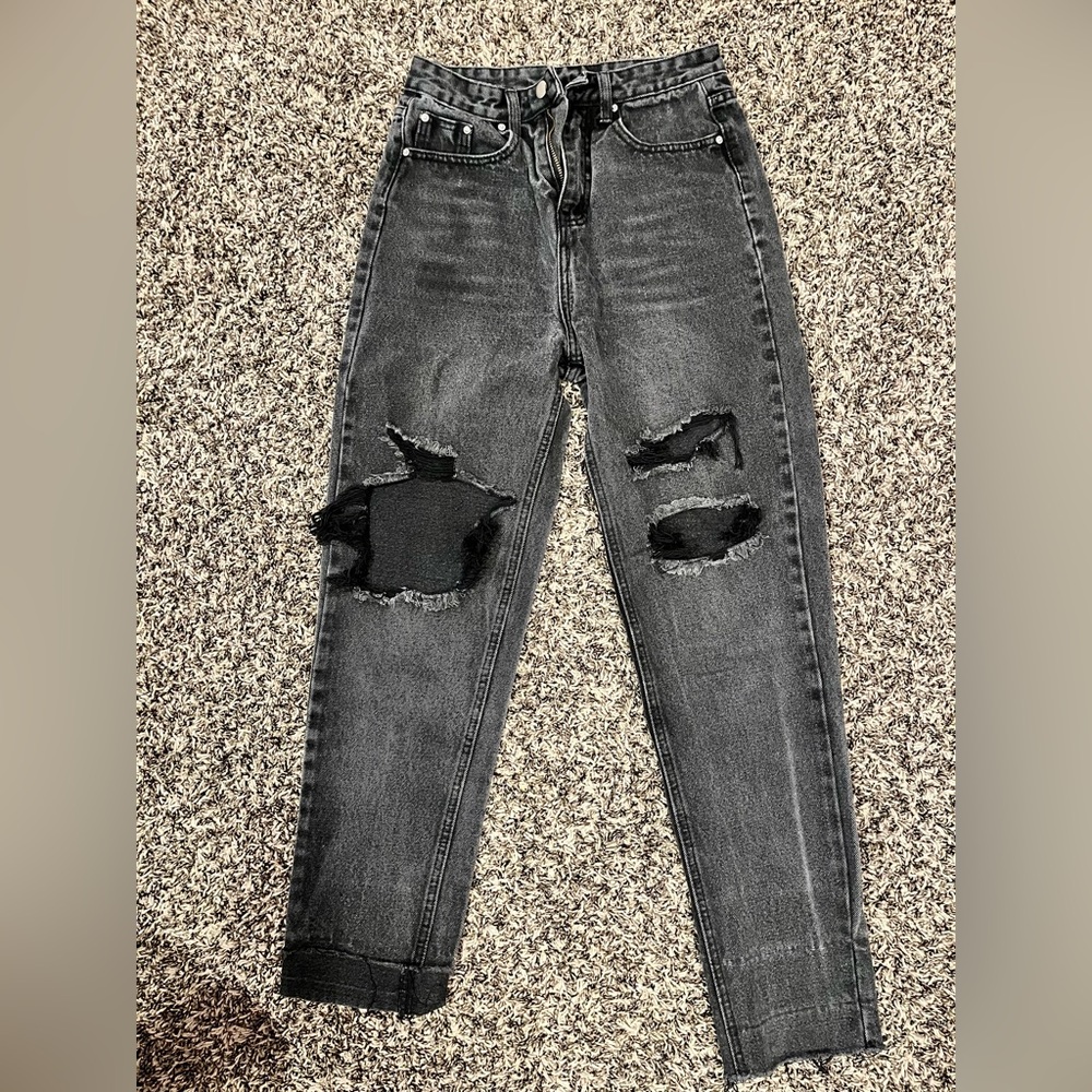 Distressed Black Jeans